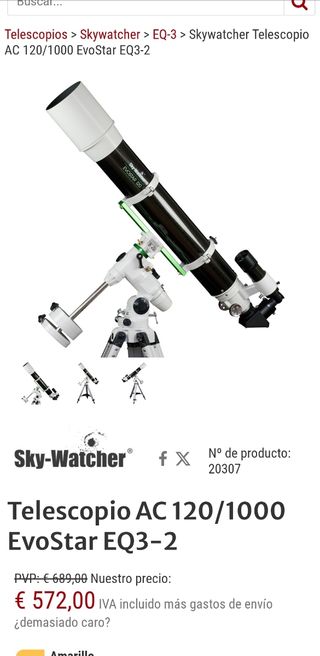 Telescopio Skywatcher 120 evostar