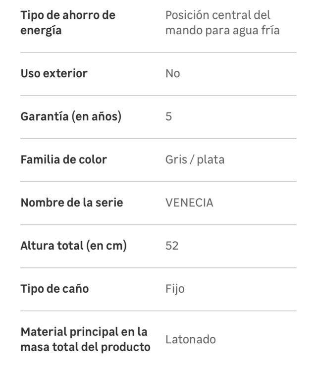 Grifo cocina IMEX serie Venecia