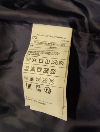 Plumón Benetton talla 11-12