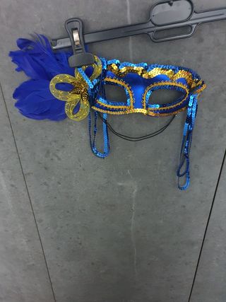 Antifaz disfraz azul lentejuelas