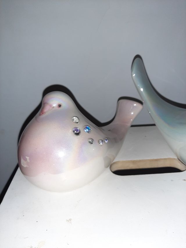 Figuras Palomas de cerámica antiguo