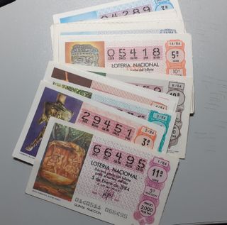 Décimos de lotería antiguos