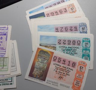 Décimos de lotería antiguos