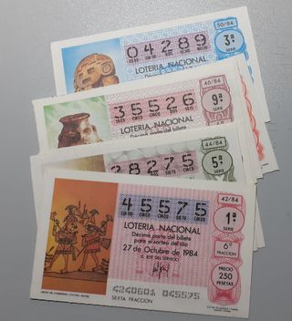 Décimos de lotería antiguos