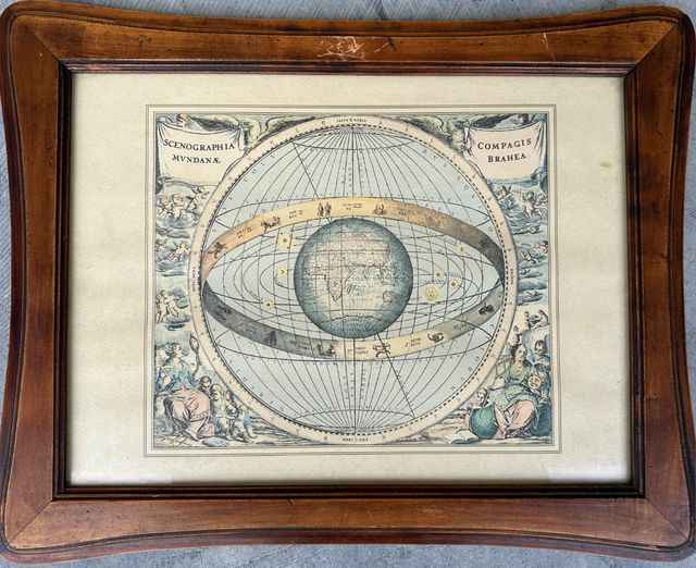 2 cuadros vintage láminas mapas medievales.