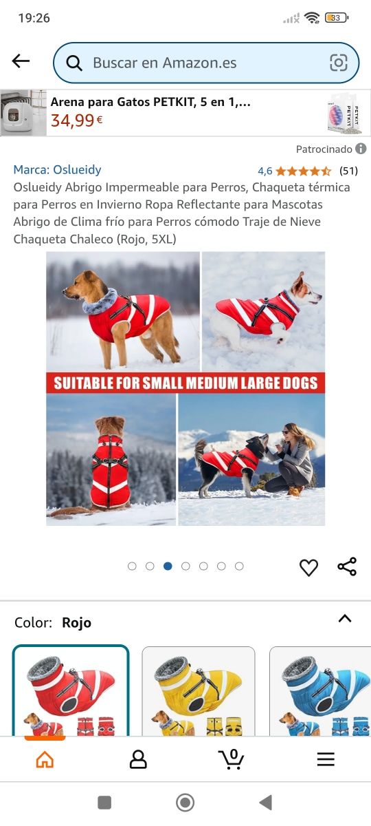 Oslueidy Abrigo Impermeable para perros