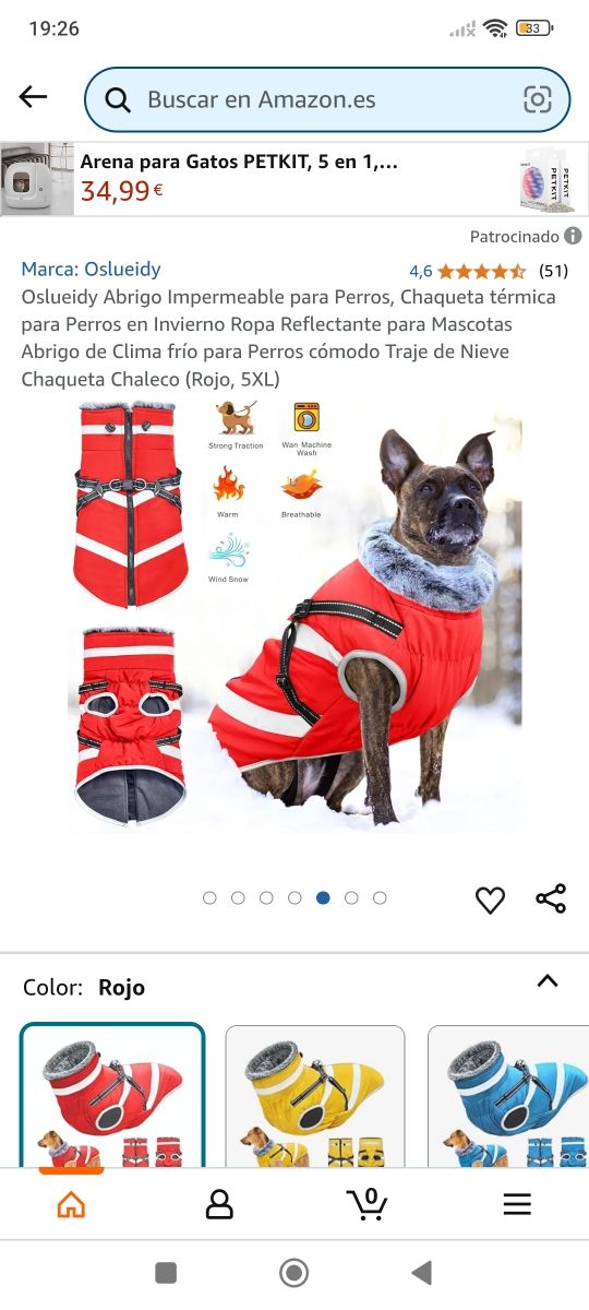 Oslueidy Abrigo Impermeable para perros