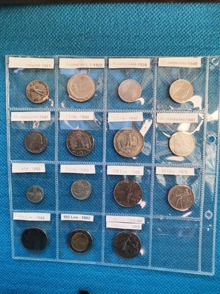 Lotto di 15 monete lire italiane dal 1921 al 1988