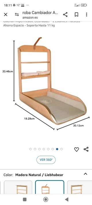 Cambiador de bebé de pared y pegable 