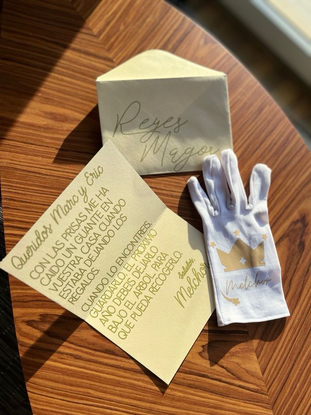 Guante y carta personalizada Reyes Magos