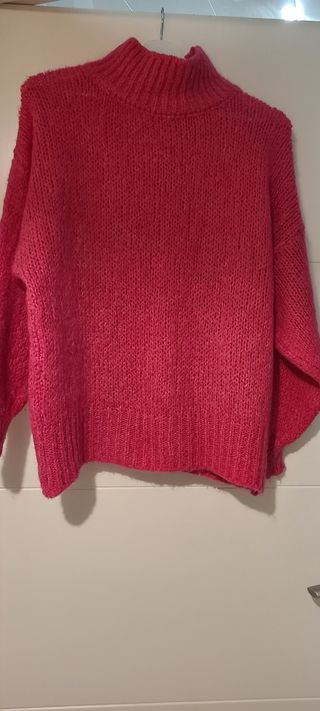 Jersey cuello alto fucsia