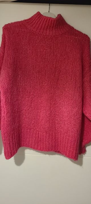 Jersey cuello alto fucsia
