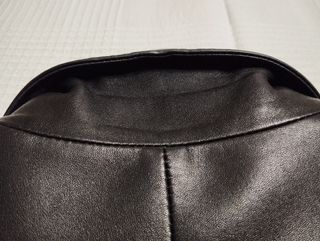 Cazadora de piel negra mujer.VINTAGE