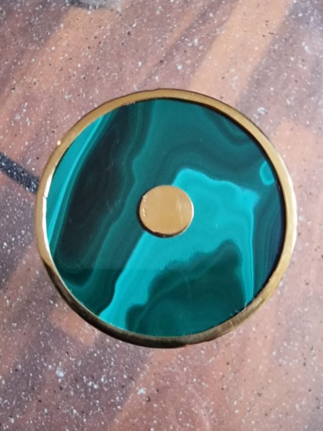calici in cristallo, con oro e malachite