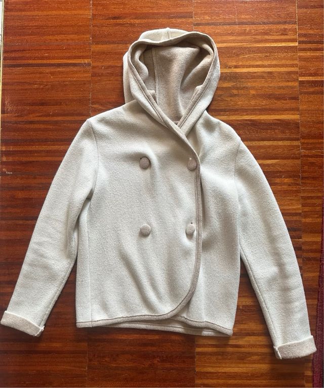 Cardigan 2 colori donna con cappuccio. Tg 44