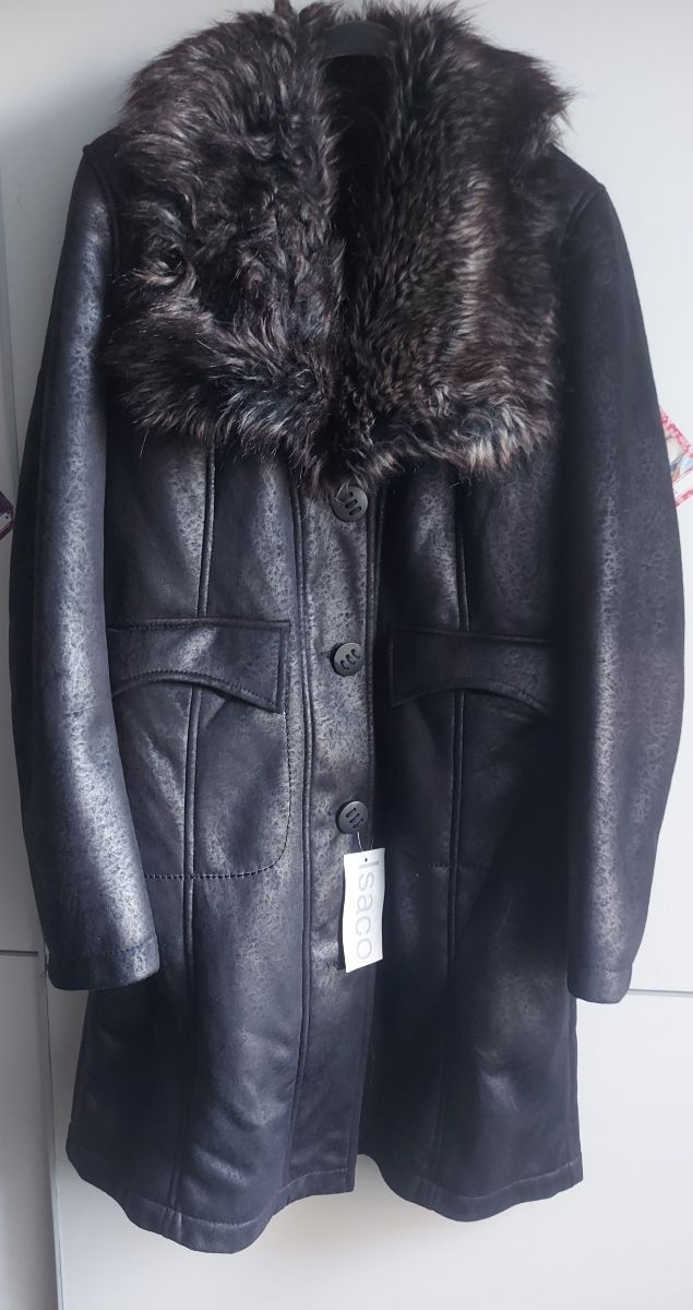 ISACO Giacca in pelle nero taglia 46(IT)