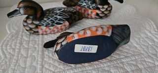 Set di 2 Soprammobili/anatra in legno