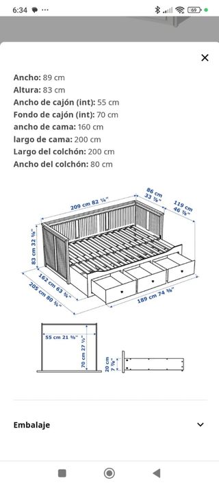 Diván cama Hemnes Ikea