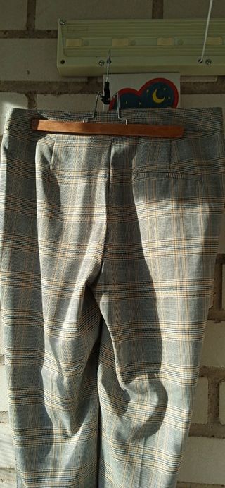 Pantalón mujer vestir cuadros Zara talla L
