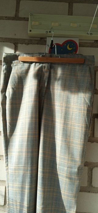 Pantalón mujer vestir cuadros Zara talla L