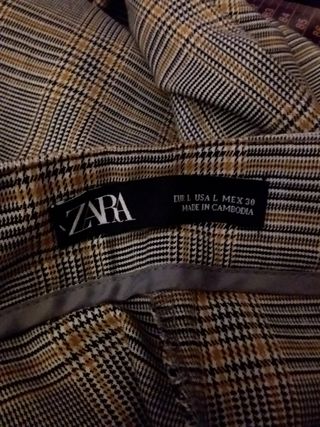 Pantalón mujer vestir cuadros Zara talla L