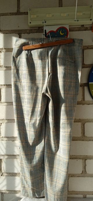 Pantalón mujer vestir cuadros Zara talla L