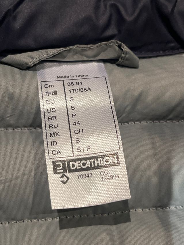 Chaleco de plumon decathlon talla S