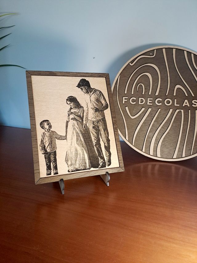Foto personalizzata incisa su legno