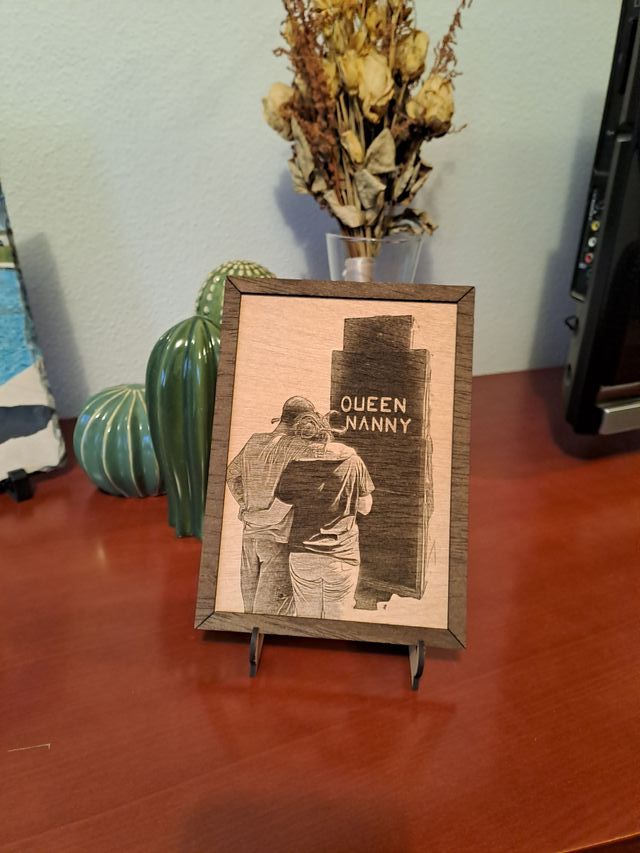 Foto personalizzata incisa su legno