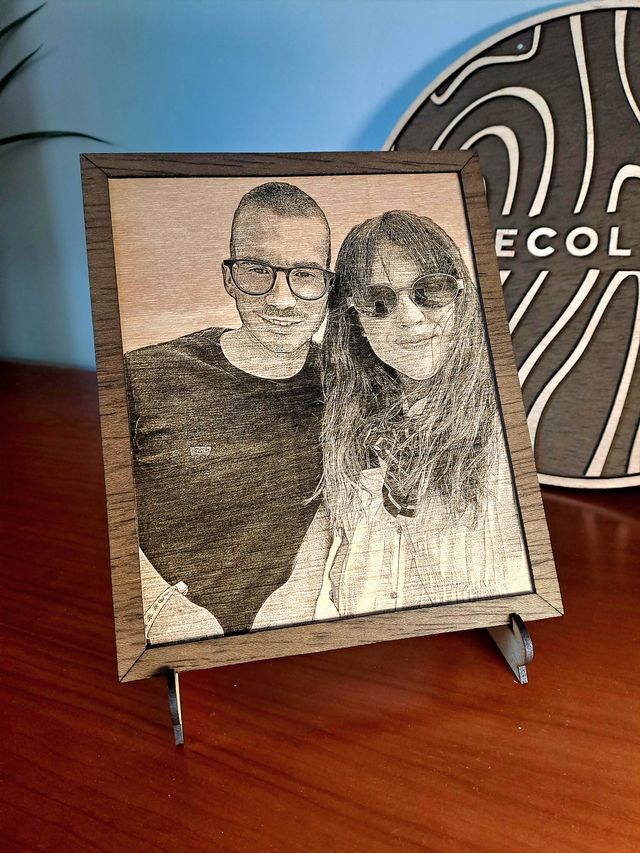 Foto personalizzata incisa su legno