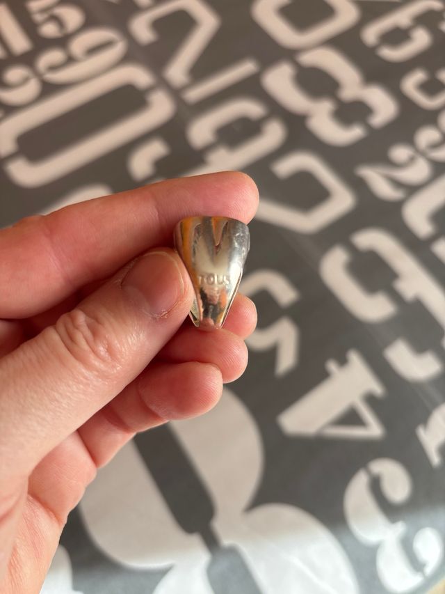 Anillo plata y onix Tous