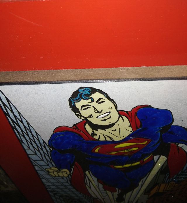 QUADRO VERTICALE IN LEGNO SUPERMAN FUMETTI POP ART
