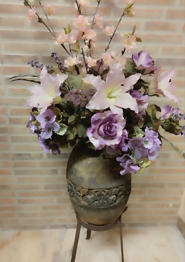 Barattolo con supporto + fiori