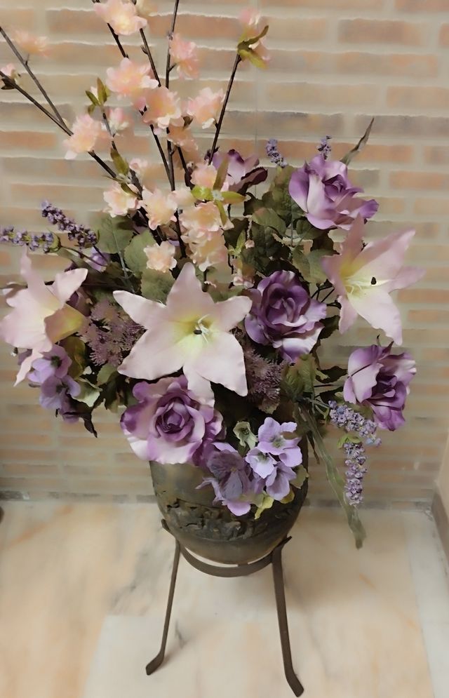 Barattolo con supporto + fiori