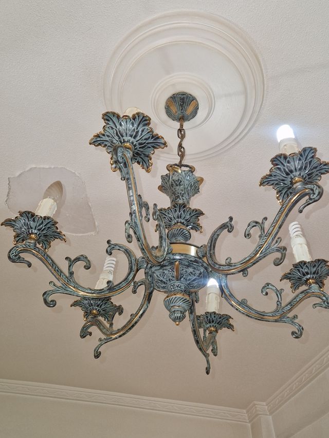 Lampara antigua bronce