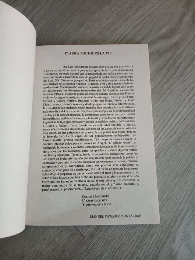 LEO FERRE Mon ami l'Espagnol