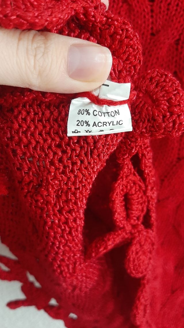 Jersey rojo de punto estilo boho