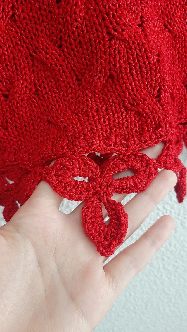 Jersey rojo de punto estilo boho