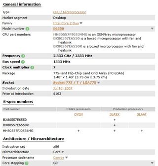 Procesador Intel Core 2 DUO E6550 2.33 Ghz
