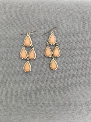 Pendientes piedras color salmón