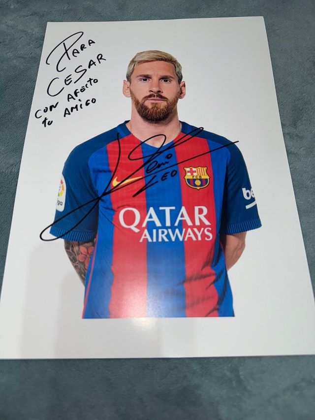 Foto autografata da Messi FC Barcelona