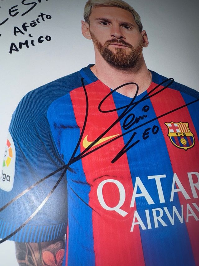 Foto autografata da Messi FC Barcelona