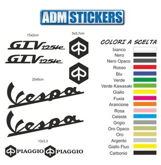 kit adesivi stickers piaggio vespa gtv 125