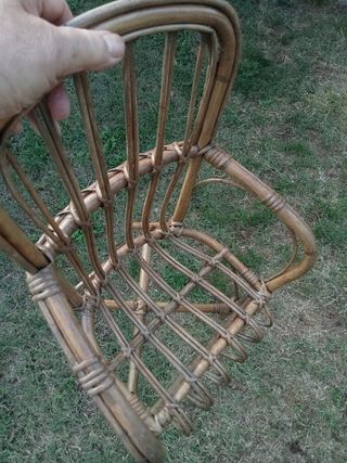 Poltroncina in bambù e midollino