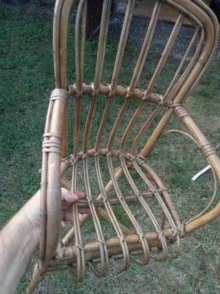 Poltroncina in bambù e midollino