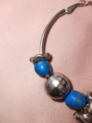 Pendientes artesanos aro azul