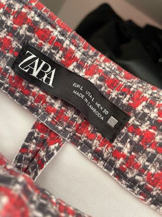 Pantalon rojo de cuadros zara mujer