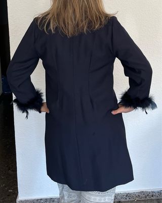 Abrio vintage de plumas azul