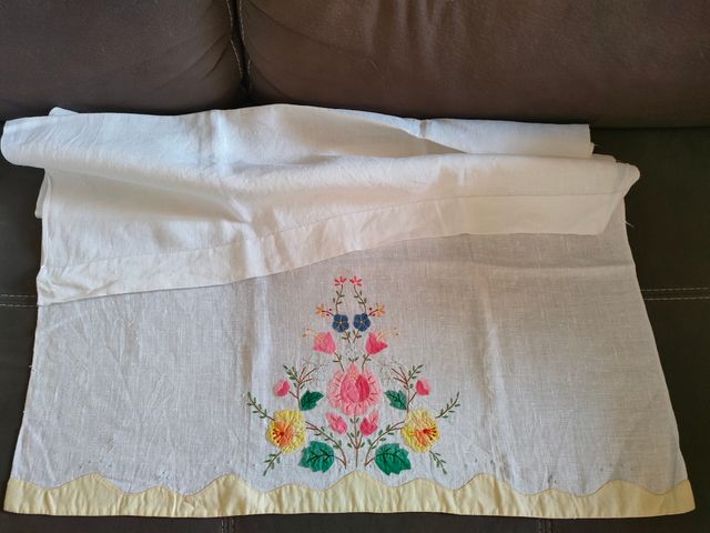 2 asciugamani vintage ricamo floreale