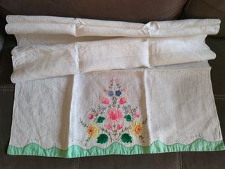 2 asciugamani vintage ricamo floreale